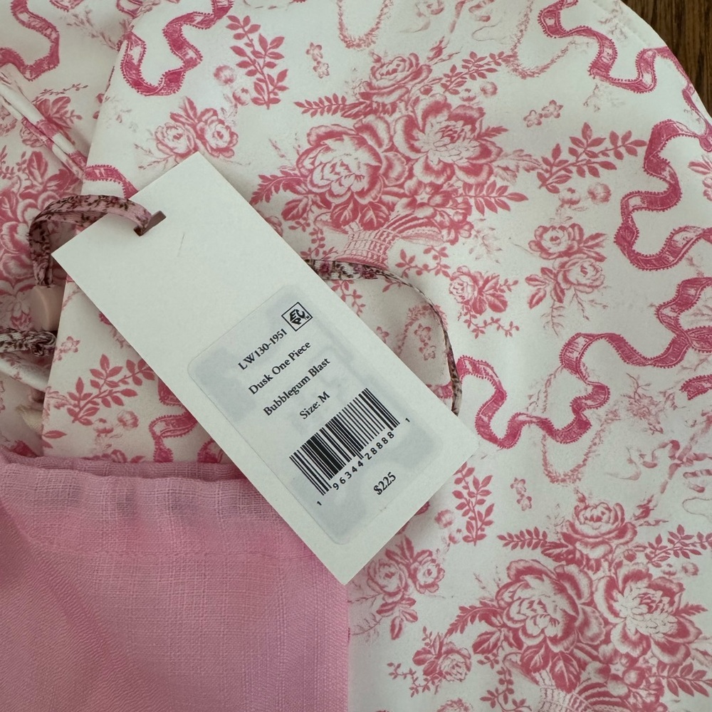 LoveShackFancy Pink and White Floral One-Piece Swimsuit - Picture 4 of 9